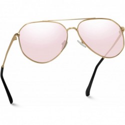 Aviator Polarized Premium Designer Inspired Medium Metal Frame Aviator Sunglasses - Modern Design - CK186HW7HUM $34.33