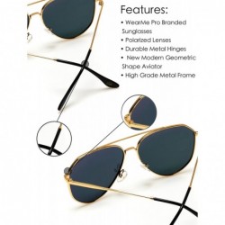 Aviator Polarized Premium Designer Inspired Medium Metal Frame Aviator Sunglasses - Modern Design - CK186HW7HUM $18.31