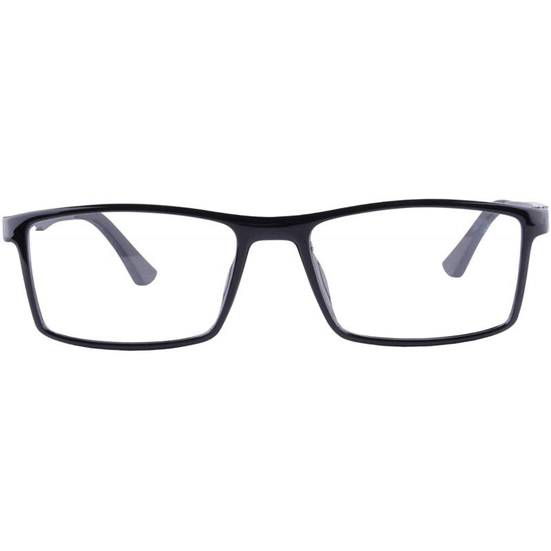 Rectangular TR90 Frame Men's Blue Light Blocking Computer Reading Glasses-LH89 - C1-gloss Black - CO18KN4EIW7 $35.89