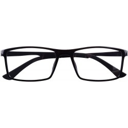 Rectangular TR90 Frame Men's Blue Light Blocking Computer Reading Glasses-LH89 - C1-gloss Black - CO18KN4EIW7 $35.89