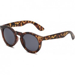 Oversized Retro Vintage Circle Round UV Protection Fashion Sunglasses for Men and Women - Tortoise - CO18IQE93KS $18.21