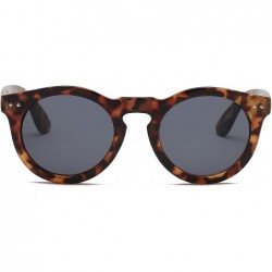 Oversized Retro Vintage Circle Round UV Protection Fashion Sunglasses for Men and Women - Tortoise - CO18IQE93KS $11.83