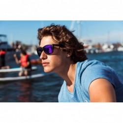 Oval HONU FLOATING SUNGLASSES- Premium Polarized- Mirror lens- Lightweight and Durable Frames - Matte Black - C018TD69DMH $41.43