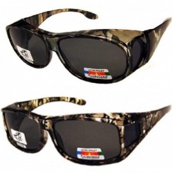 Shield Unisex Camouflage Sun Shield Fit Over Sunglasses (Microfiber Pouch Included) - Green and Light Green Camo - C312NG7ER9...