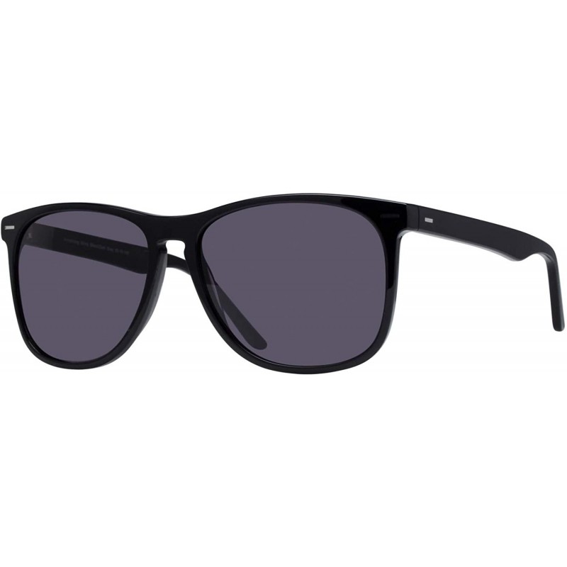 Square Armstrong Sunglasses (Shiny Black/Dark Grey) - C518XHRUM7Q $45.17