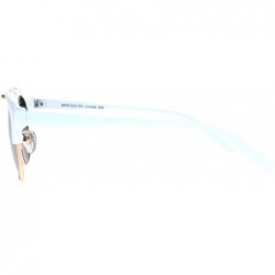 Wayfarer Retro Half Horn Rim Horned Mirrored Mirror Lens Sunglasses - White Pink - CY12CJLB8J1 $14.32