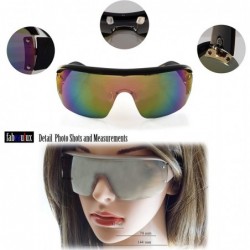 Shield Unisex Futuristic Smoke Mirror Mono Lens Goggle Shield Sunglasses A300 - (Smoke) Pink - CC1966O69OD $15.98