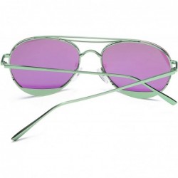 Aviator Colorful Tinted Lens Metal Frame Aviator Sunglasses Light Color Lens Glasses - CB18Q36OUHE $9.92