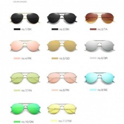 Aviator Colorful Tinted Lens Metal Frame Aviator Sunglasses Light Color Lens Glasses - CB18Q36OUHE $9.92