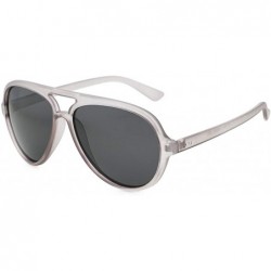 Sport Polarized Black Aviator Sunglasses Women - Clear Grey/Polarized Solid Grey - CI194G83A03 $18.59
