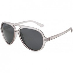 Sport Polarized Black Aviator Sunglasses Women - Clear Grey/Polarized Solid Grey - CI194G83A03 $9.17