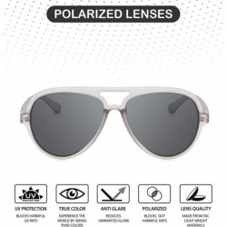 Sport Polarized Black Aviator Sunglasses Women - Clear Grey/Polarized Solid Grey - CI194G83A03 $9.17