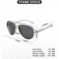 Sport Polarized Black Aviator Sunglasses Women - Clear Grey/Polarized Solid Grey - CI194G83A03 $9.17
