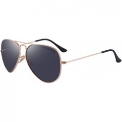 Square Classic Men Polarized sunglass Pilot Sunglasses for Women 58mm S8025 - Gold&black - C218DLLR72D $14.06