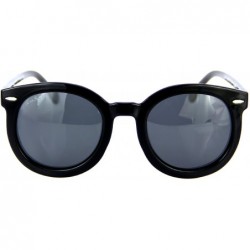 Round Fashion Circle Sunglasses Vintage Round Glasses For Men Women L501 - Black Grey - CO12O8M1OTN $27.20