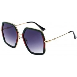 Oversized Oversized Square Sunglasses for Women Vintage UV Protection Eyewear Sun Shades Glasses - Green - CN18X5DR84G $17.58