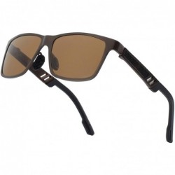 Wayfarer Polarized Sunglasses for Men Al-Mg Alloy Ultra Light Fashion Retro Rectangle Unisex UV400 Protection M60 - CC18N02UH...