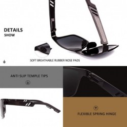 Wayfarer Polarized Sunglasses for Men Al-Mg Alloy Ultra Light Fashion Retro Rectangle Unisex UV400 Protection M60 - CC18N02UH...