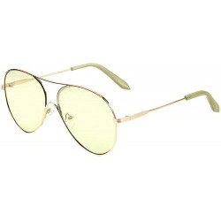 Aviator Ear Color Bridge Rimless Round Aviator Sunglasses - Green - CX197XQC4NH $13.82