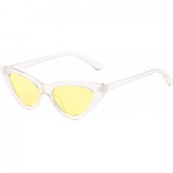 Cat Eye Pouch Giselle Juniors Transparent Clear Crystal Frame Glasses Cat Eye Girls - 22230-yellow - CF18RQHK5QZ $18.67