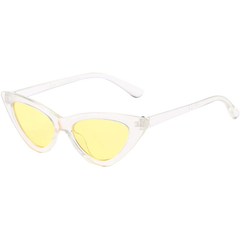 Cat Eye Pouch Giselle Juniors Transparent Clear Crystal Frame Glasses Cat Eye Girls - 22230-yellow - CF18RQHK5QZ $9.33