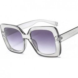 Oversized Vintage Big Square Sunglasses Women Oversized Sun Glasses Female Lady Shades UV400 - Gray - CI19994M8H9 $14.02
