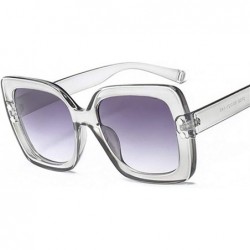 Oversized Vintage Big Square Sunglasses Women Oversized Sun Glasses Female Lady Shades UV400 - Gray - CI19994M8H9 $14.02