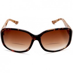 Rectangular Women's A378S Rectangular Reading Sunglasses - One Size - Tortoise/Animal Frame/Gradient Smoke Lens - C2113ES3AOT...