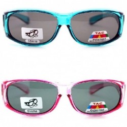 Goggle 2 Extra Small Polarized Fit Over Sunglasses Wear Over Eyeglasses - Pink / Teal - CB12LMD5PUP $45.42