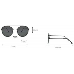 Round 2020 Men's Fashion Set Mirror Polarized One Mirror Multipurpose Retro Fashion Metal Ladies Sunglasses - Black - CQ193EA...