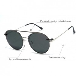 Round 2020 Men's Fashion Set Mirror Polarized One Mirror Multipurpose Retro Fashion Metal Ladies Sunglasses - Black - CQ193EA...