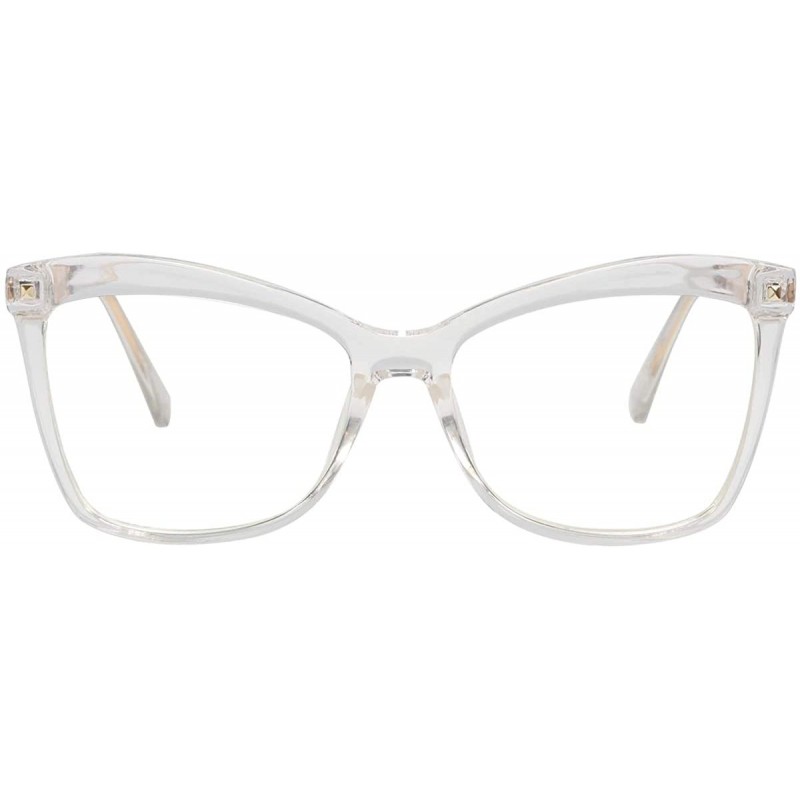 Square Womens Cat Eye Transparent Frame Mod Sunglasses Eyeglasses - Updated Transparent - CG1928U62LN $13.52