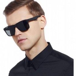 Square Fashion Polarized Sunglasses Brand Designer TR90 Square Frame Men Leisure Driving Mirror - Grey - C018U0CI5AY $27.57