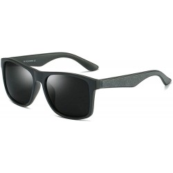 Square Fashion Polarized Sunglasses Brand Designer TR90 Square Frame Men Leisure Driving Mirror - Grey - C018U0CI5AY $14.53