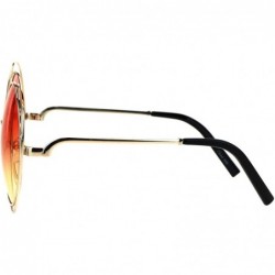 Oversized Avant Garde Double Circle Frame Round Designer Fashion Retro Sunglasses - Gold Red - C017YERWQ73 $11.35