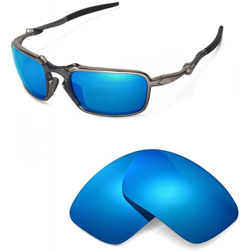 Shield Replacement Lenses Badman Sunglasses - Multiple Options Available - Ice Blue Coated - Polarized - CZ126QPRZX9 $16.60