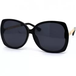 Butterfly Womens Metal Chain Arm Diva Chic Butterfly Sunglasses - Black Gold Black - C3194KTL9Q7 $24.23