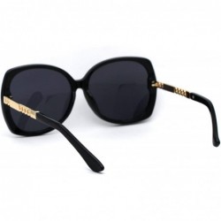 Butterfly Womens Metal Chain Arm Diva Chic Butterfly Sunglasses - Black Gold Black - C3194KTL9Q7 $10.70