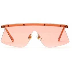 Rimless Siamese Sunglasses Retro Personality Trend Glasses Windshield - Light Orange - CL18UXA0D5N $34.88
