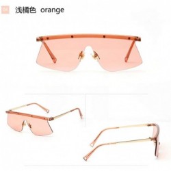 Rimless Siamese Sunglasses Retro Personality Trend Glasses Windshield - Light Orange - CL18UXA0D5N $17.44