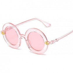 Aviator Retro Small Round Sunglasses Women Vintage Brand Shades Metal Color Sun Glasses Fashion Designer Lunette - Pink - CA1...