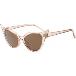 Cat Eye Sunglasses Cat Eye Eyeglasses Party Eyewear Women Rapper Glasses - Coffee - C918QGRKS8X $7.99