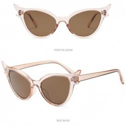 Cat Eye Sunglasses Cat Eye Eyeglasses Party Eyewear Women Rapper Glasses - Coffee - C918QGRKS8X $7.99