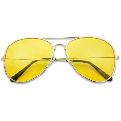 Aviator Sunglass Stop - Oversized Round 80's Vintage Yellow Night Driving Aviator Sunglasses (Gold - Yellow) - CX17Y0COROC $1...