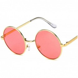 Round Fashion Vintage Metal Round Sunglasses Women Luxury Color Coated Glasses Retro Oculos De Sol - Gold Red - C2197Y76OTX $...