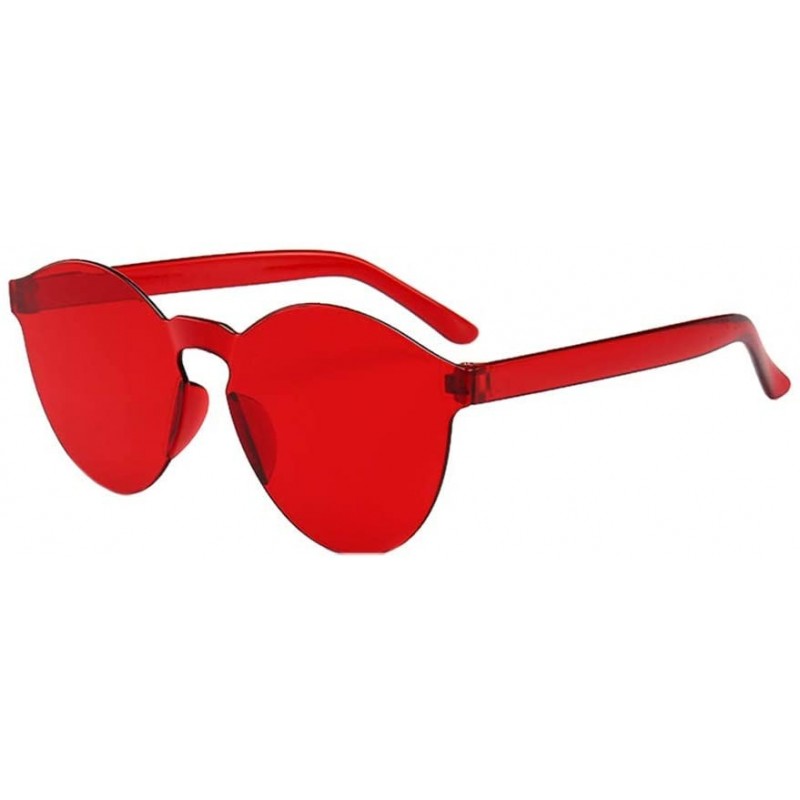 Square Rimless Sunglasses Women Transparent Candy Color Tinted Frameless Glasses Eyewear (N) - N - CI1902MT4YX $11.01