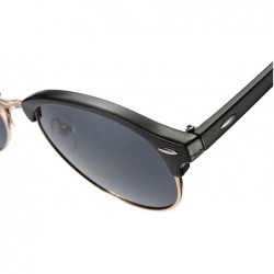 Round Classic Polarized sunglasses Men Women rivets Fashion round Driving sun glasses - Black/Purple - C61854HC58H $12.22