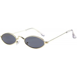 Oval Small Oval Sunglasses Sunglasses Oval Sunglasses Small Metal Frame Candy Colors - E - C118XLM43NS $9.07