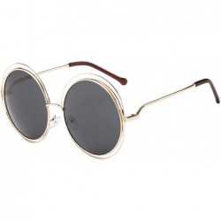 Round Fashion Men Womens Sunglasses UV 400 Retro Vintage Round Frame Glasses - B - CA196E8ZRLE $32.60