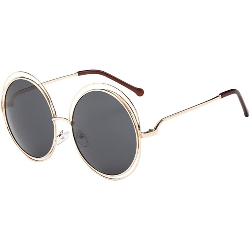 Round Fashion Men Womens Sunglasses UV 400 Retro Vintage Round Frame Glasses - B - CA196E8ZRLE $13.12